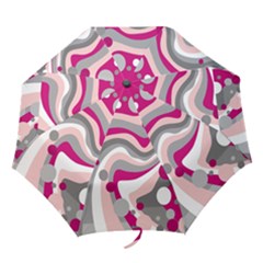 Magenta, Pink And Gray Design Folding Umbrellas