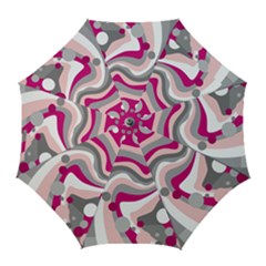 Magenta, Pink And Gray Design Golf Umbrellas