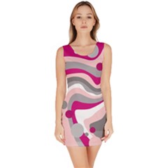 Magenta, Pink And Gray Design Sleeveless Bodycon Dress by Valentinaart