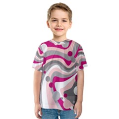 Magenta, Pink And Gray Design Kids  Sport Mesh Tee