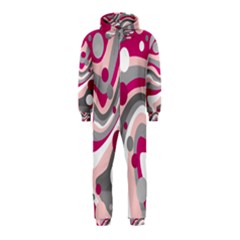 Magenta, Pink And Gray Design Hooded Jumpsuit (kids)