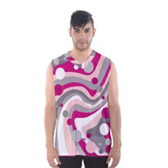 Magenta, Pink And Gray Design Men s Basketball Tank Top