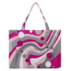 Magenta, Pink And Gray Design Medium Zipper Tote Bag