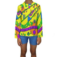 Music Kids  Long Sleeve Swimwear