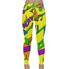 Music Yoga Leggings  by Valentinaart