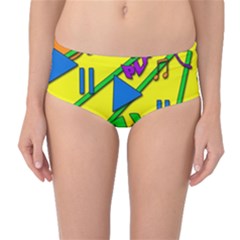 Music Mid-waist Bikini Bottoms