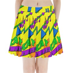 Music Pleated Mini Skirt