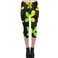 Floral Design Capri Leggings 