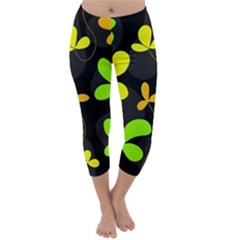 Floral Design Capri Winter Leggings 