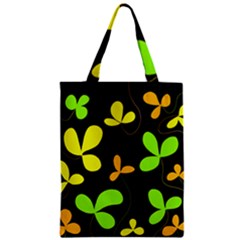 Floral Design Zipper Classic Tote Bag