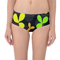 Floral Design Mid-waist Bikini Bottoms