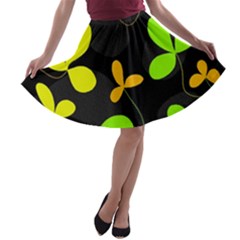 Floral Design A-line Skater Skirt by Valentinaart