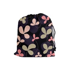 Elegant Floral Design Drawstring Pouches (large) 