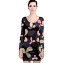 Elegant floral design Long Sleeve Bodycon Dress View1