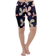 Elegant Floral Design Cropped Leggings  by Valentinaart