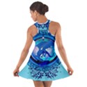 The Blue Dragpn On A Round Button With Floral Elements Cotton Racerback Dress View2