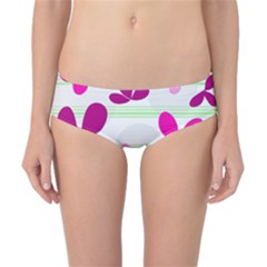 Magenta Floral Pattern Classic Bikini Bottoms