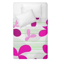 Magenta Floral Pattern Duvet Cover Double Side (single Size)