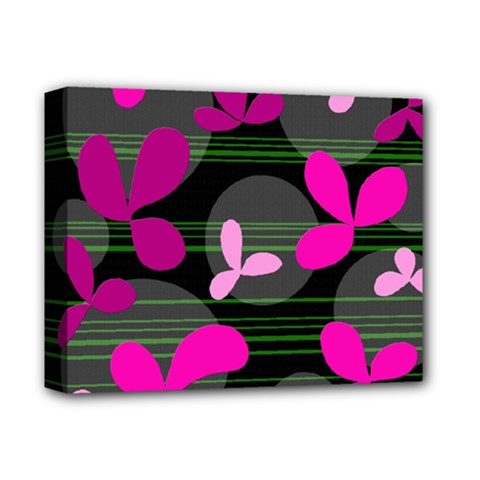 Magenta Floral Design Deluxe Canvas 14  X 11  by Valentinaart