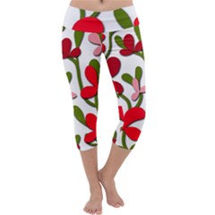 Floral tree Capri Yoga Leggings