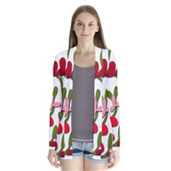 Floral Tree Drape Collar Cardigan