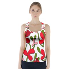 Floral Tree Racer Back Sports Top