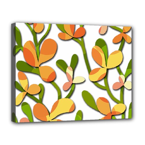 Decorative Floral Tree Canvas 14  X 11 