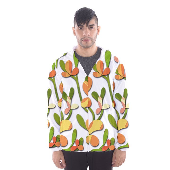 Decorative floral tree Hooded Wind Breaker (Men)