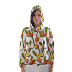 Decorative Floral Tree Hooded Wind Breaker (women)