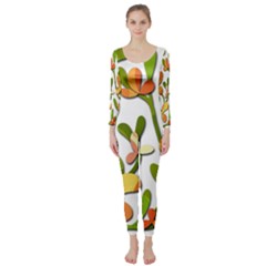 Decorative Floral Tree Long Sleeve Catsuit by Valentinaart