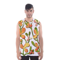 Decorative Floral Tree Men s Basketball Tank Top