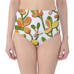 Decorative Floral Tree High-waist Bikini Bottoms