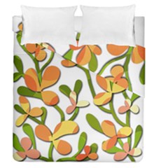 Decorative Floral Tree Duvet Cover Double Side (queen Size) by Valentinaart