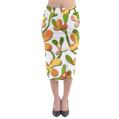 Decorative Floral Tree Midi Pencil Skirt