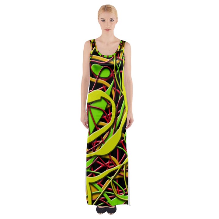 Snake bush Maxi Thigh Split Dress