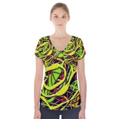 Snake Bush Short Sleeve Front Detail Top