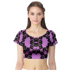 Flower Of Life Short Sleeve Crop Top (tight Fit) by MRTACPANS