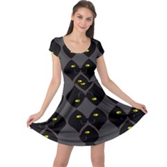 Holistic Wine Cap Sleeve Dresses