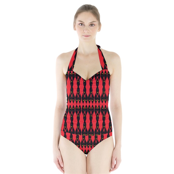 ANCIENT DIVIDE Halter Swimsuit