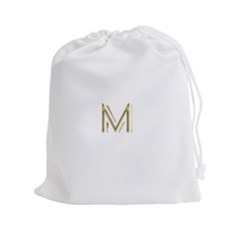 M Monogram Initial Letter M Golden Chic Stylish Typography Gold Drawstring Pouches (xxl) by yoursparklingshop