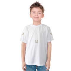 M Monogram Initial Letter M Golden Chic Stylish Typography Gold Kids  Cotton Tee