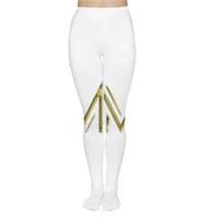 M Monogram Initial Letter M Golden Chic Stylish Typography Gold Women s Tights