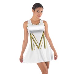 M Monogram Initial Letter M Golden Chic Stylish Typography Gold Cotton Racerback Dress by yoursparklingshop