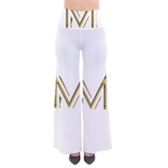 M Monogram Initial Letter M Golden Chic Stylish Typography Gold Pants by yoursparklingshop