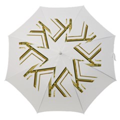 Monogrammed Monogram Initial Letter K Gold Chic Stylish Elegant Typography Straight Umbrellas by yoursparklingshop