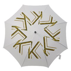 Monogrammed Monogram Initial Letter K Gold Chic Stylish Elegant Typography Hook Handle Umbrellas (large) by yoursparklingshop