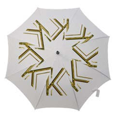 Monogrammed Monogram Initial Letter K Gold Chic Stylish Elegant Typography Hook Handle Umbrellas (small) by yoursparklingshop