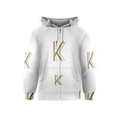 Monogrammed Monogram Initial Letter K Gold Chic Stylish Elegant Typography Kids  Zipper Hoodie by yoursparklingshop