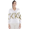 Monogrammed Monogram Initial Letter K Gold Chic Stylish Elegant Typography Wind Breaker (Women) View1