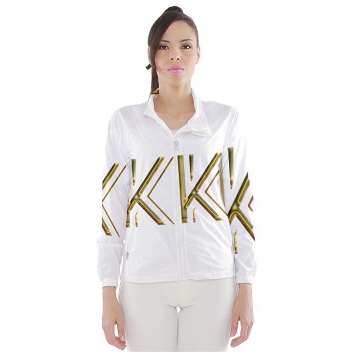 Monogrammed Monogram Initial Letter K Gold Chic Stylish Elegant Typography Wind Breaker (Women)